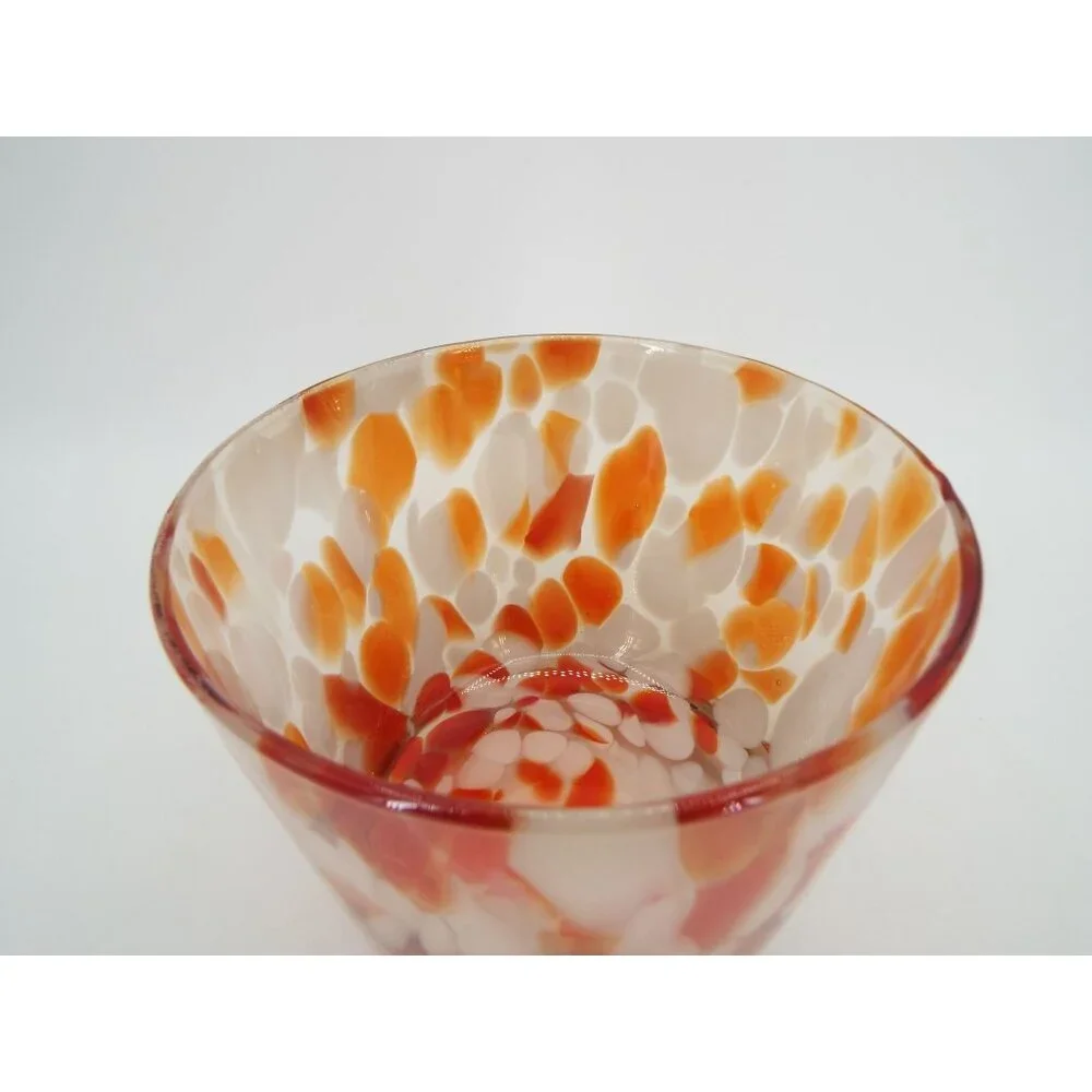 Art Glass Bowl Vase Confetti Millefiori Pattern Handmade in Poland